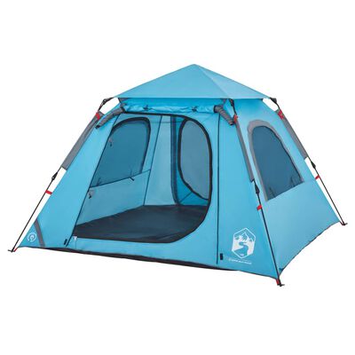 vidaXL Camping Tent Dome 4-Person Blue Quick Release