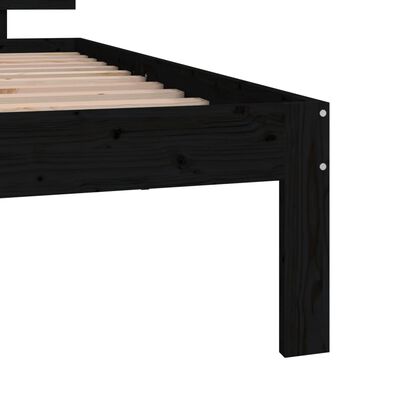 vidaXL Bed Frame without Mattress Black 75x190 cm Small Single