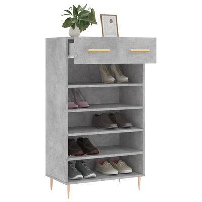 vidaXL Shoe Cabinet Concrete Grey 60x35x105 cm Engineered Wood