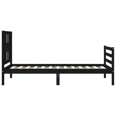 vidaXL Bed Frame without Mattress Black 100x200 cm Solid Wood