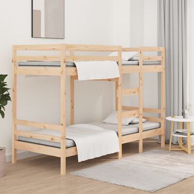 vidaXL Bunk Bed without Mattress 75x190 cm Small Single Solid Wood Pine