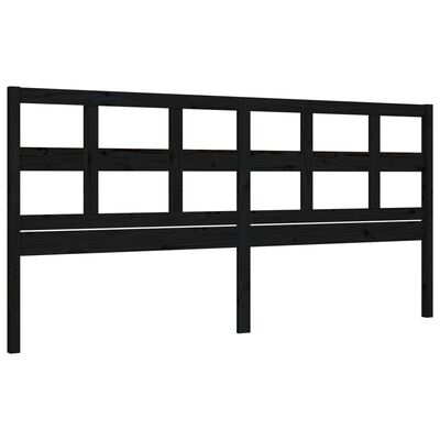 vidaXL Bed Frame without Mattress Black Super King Size Solid Wood Pine