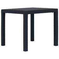 vidaXL Garden Table Anthracite 79x79x72 cm Plastic Rattan Look