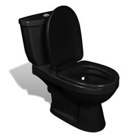 vidaXL Toilet With Cistern Black