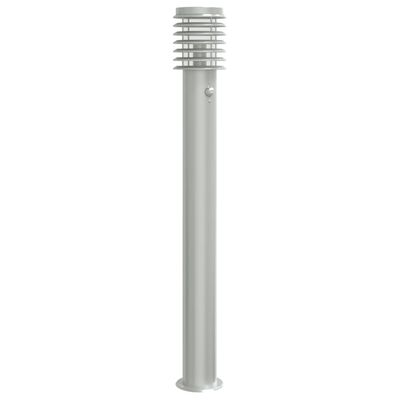 vidaXL Outdoor Floor Lamp with Sensor Silver 110cm Stainless Steel