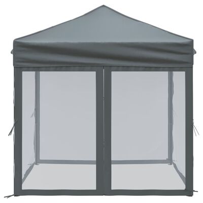 vidaXL Folding Party Tent with Sidewalls Anthracite 2x2 m