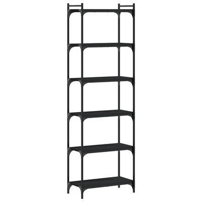 vidaXL Bookcase 6-Tier Black 60x30x188 cm Engineered Wood