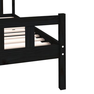 vidaXL Bed Frame without Mattress Black Solid Wood 100x200 cm