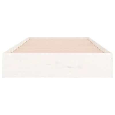 vidaXL Bed Frame without Mattress White Solid Wood 100x200 cm