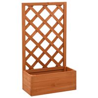 vidaXL Garden Trellis Planter Orange 50x25x90 cm Solid Firwood