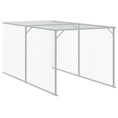 vidaXL Chicken Cage with Run Light Grey 117x405x123 cm Galvanised Steel