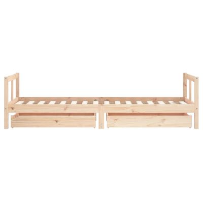 vidaXL Kids Bed Frame with Drawers 80x200 cm Solid Wood Pine