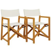 vidaXL Folding Garden Chairs 2 pcs Cream White Fabric