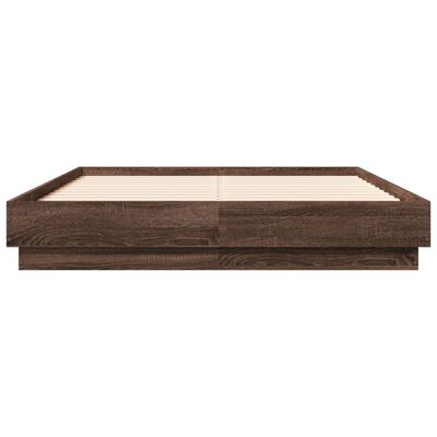 vidaXL Bed Frame without Mattress Brown Oak 135x190 cm Double