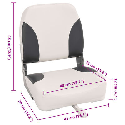 vidaXL Boat Seat with Fixing Strap Foldable 41x36x48 cm