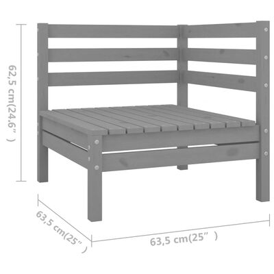 vidaXL 8 Piece Garden Lounge Set Solid Wood Pine Grey