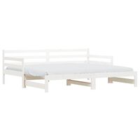 vidaXL Daybed with Trundle without Mattress White 90x200 cm Solid Wood