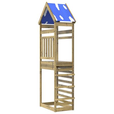 vidaXL Play Tower with Rockwall 85x52.5x265 cm Impregnated Wood Pine