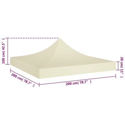 vidaXL Party Tent Roof 2x2 m Cream 270 g/m²