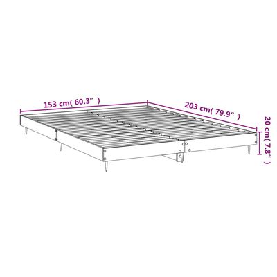 vidaXL Bed Frame without Mattress Brown Oak 150x200 cm King Size Engineered Wood