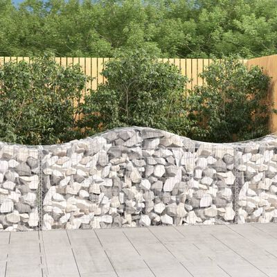 vidaXL Arched Gabion Baskets 12 pcs 200x50x80/100 cm Galvanised Iron