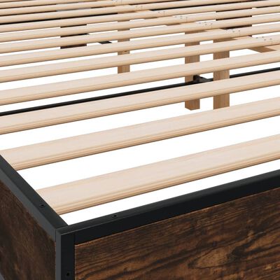 vidaXL Bed Frame without Mattress Smoked Oak 160x200 cm