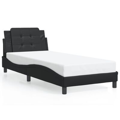 vidaXL Bed Frame without Mattress Black 100x200 cm Faux Leather