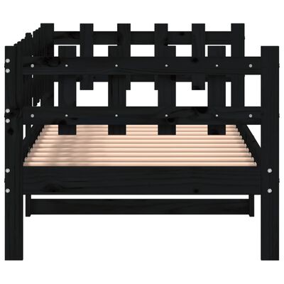 vidaXL Day Bed without Mattress Black 90x200 cm Solid Wood Pine