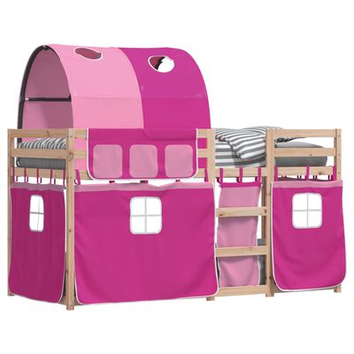 vidaXL Bunk Bed without Mattress Pink 90x200 cm Solid Wood Pine