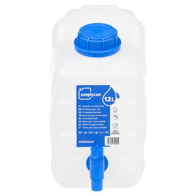 vidaXL Water Container with Tap Transparent 10 L Plastic