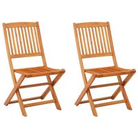 vidaXL Folding Garden Chairs 2 pcs Solid Eucalyptus Wood