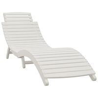 vidaXL Sun Lounger White 184x55x64 cm Solid Wood Acacia