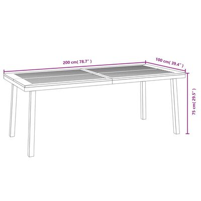 vidaXL Garden Table 200x100x75 cm Solid Wood Acacia