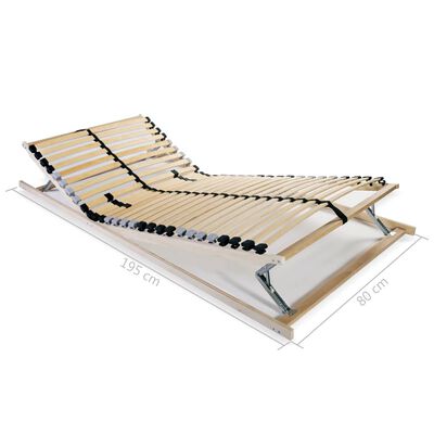 vidaXL Slatted Bed Bases without Mattress 2 pcs with 28 Slats 80x200 cm