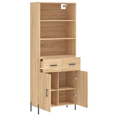 vidaXL Highboard Sonoma Oak 69.5x34x180 cm Engineered Wood