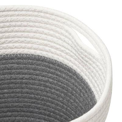 vidaXL Storage Baskets 2 pcs Grey and White Ø28x28 cm Cotton