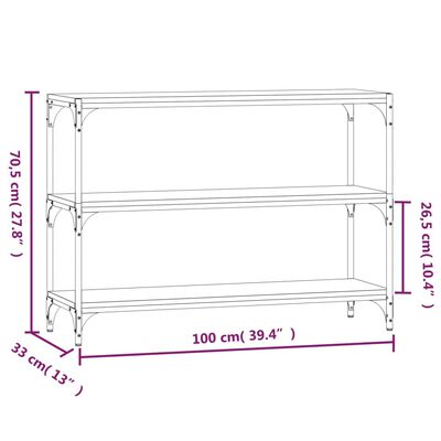 vidaXL Book Cabinet Grey Sonoma 100x33x70.5cm Engineered Wood and Steel