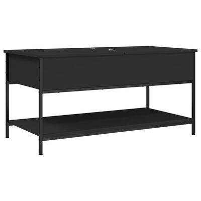 vidaXL Coffee Table Black 100x50x50 cm Engineered Wood and Metal