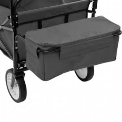 vidaXL Folding Hand Trolley with Canopy Steel Grey