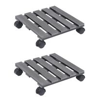 vidaXL Plant Trolleys 2 pcs Grey 30x30x7.5 cm WPC