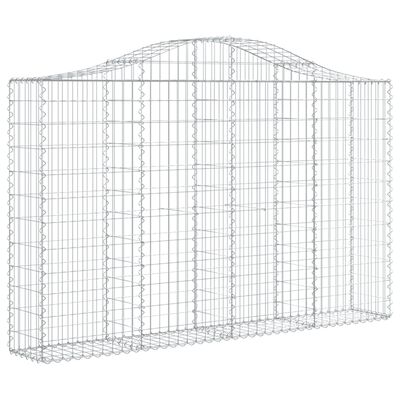 vidaXL Arched Gabion Baskets 4 pcs 200x30x120/140 cm Galvanised Iron