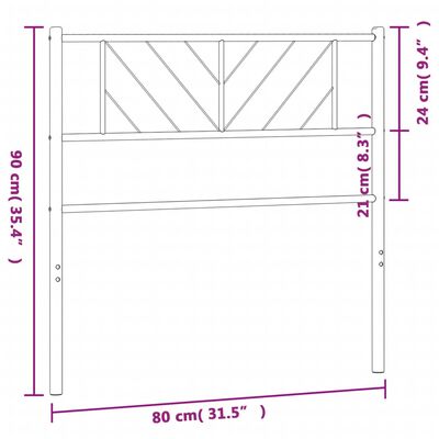 vidaXL Metal Headboard White 75 cm