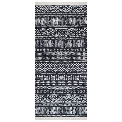 vidaXL Rug Black and White 100x200 cm Cotton