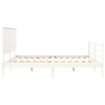 vidaXL Bed Frame without Mattress White 200x200 cm Solid Wood