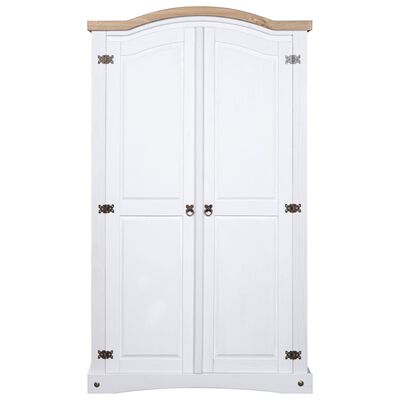 vidaXL Wardrobe Mexican Pine Corona Range 2 Doors White