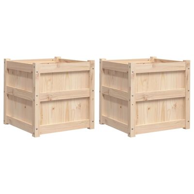 vidaXL Garden Planters 2 pcs Solid Wood Pine