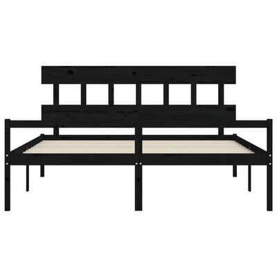 vidaXL Senior Bed without Mattress Black 200x200 cm Solid Wood