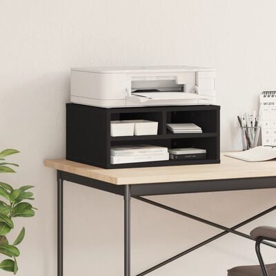 vidaXL Printer Stand Black 49x40x22,5 cm Engineered Wood