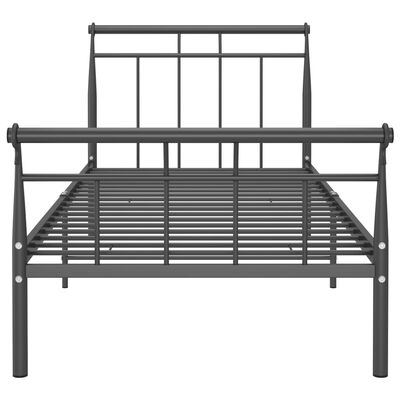 vidaXL Bed Frame without Mattress Black Metal 90x200 cm