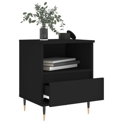 vidaXL Bedside Cabinets 2 pcs Black 40x35x50 cm Engineered Wood